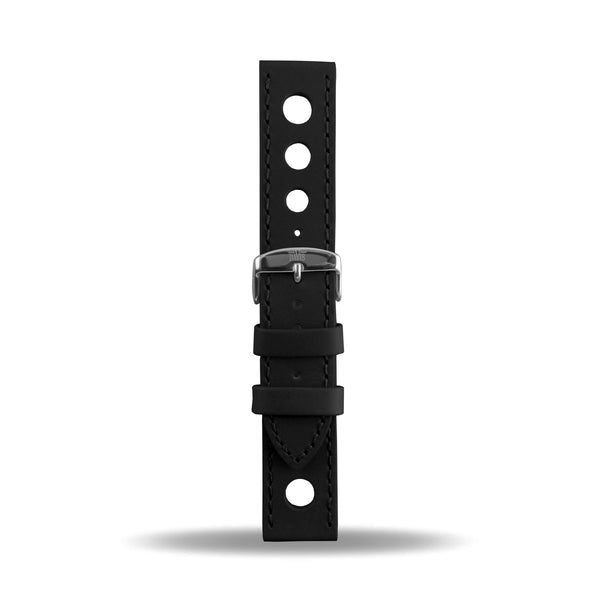 22mm Bracelet Montre Cuir Racing Noir B0320