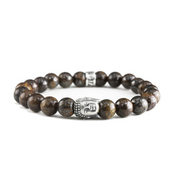 Bracelet Bouddha Bronzite et argent