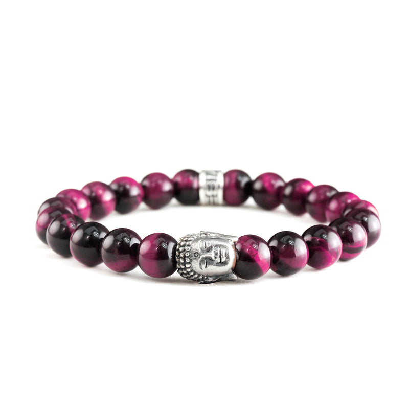 Bracelet Bouddha Oeil de Tigre Rose