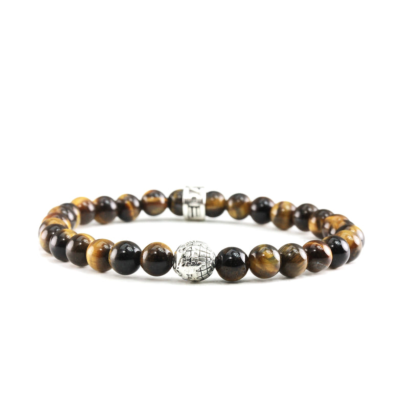 Bracelet Globe Mini Oeil de Tigre Jaune