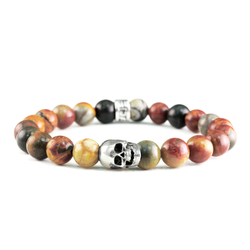 Bracelet Skull Picasso Jasper et argent