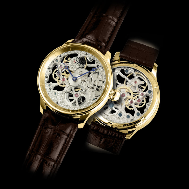Montre Squelette - Skeleton Bicolor Doré et Acier