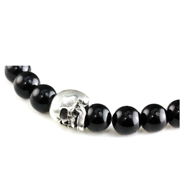 Bracelet Duo Skull Onyx Poli - Lava