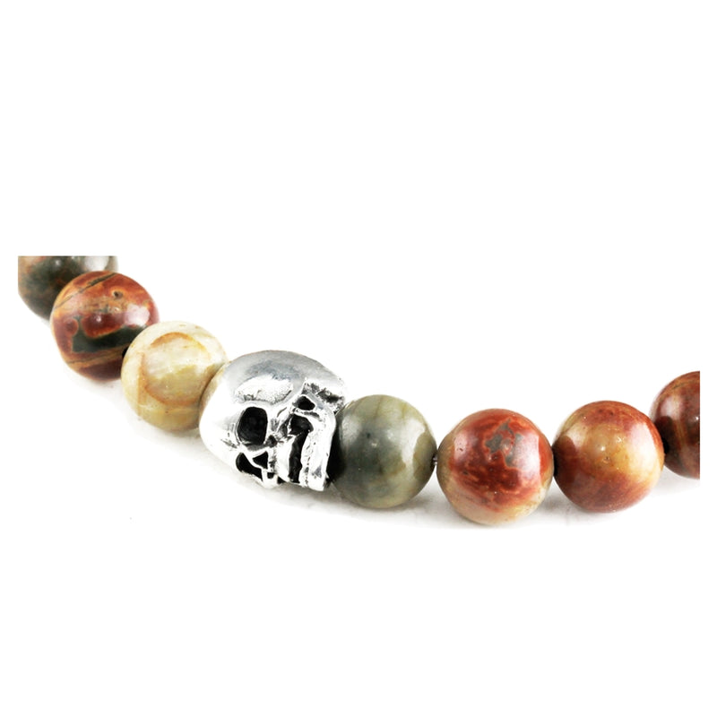 Bracelet Skull Picasso Jasper et argent